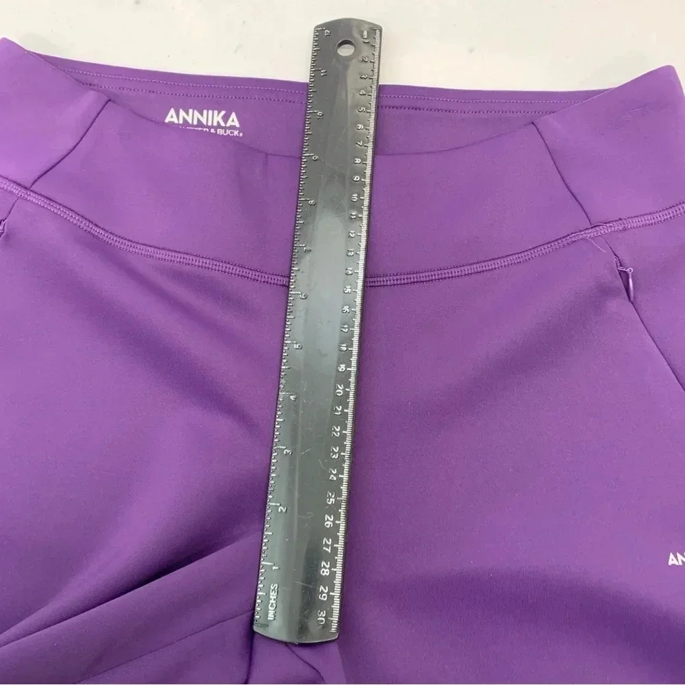 Annika Dry Tech UPF 50 Pants Woman Small Purple Pull On Pockets Golf Travel Work